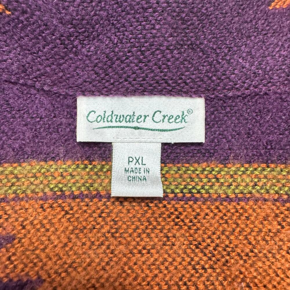 COLDWATER CREEK Colorful Southwestern Print Woven Blanket Coat Size XL Petite - Picture 6 of 10